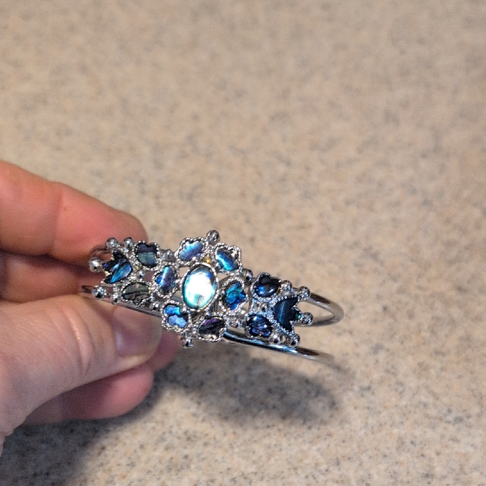 Vintage-Inspired Silver and Blue Crystal Bracelet